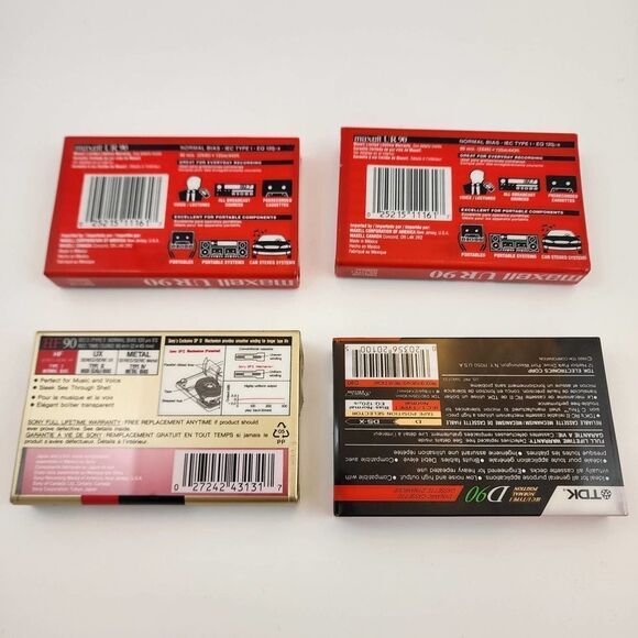 NEW Maxwell, Sony, TDK Cassette Tapes each 90‎ minutes - Picture 2 of 2